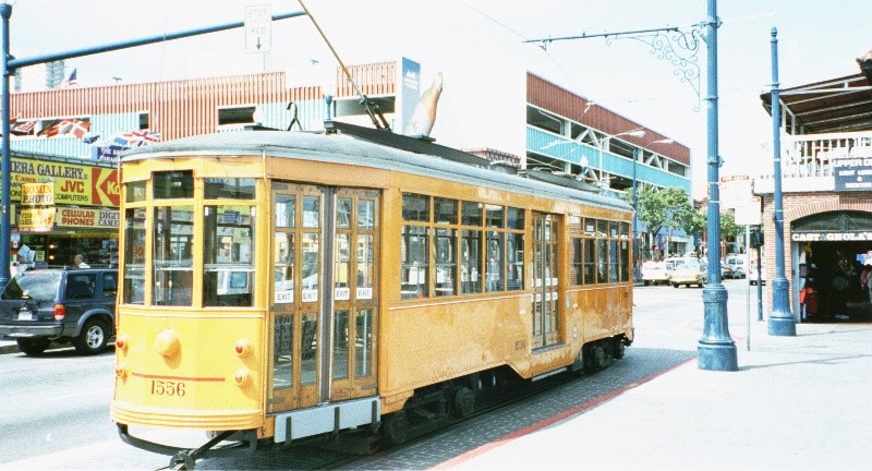 A fake trolley car in San Francisco