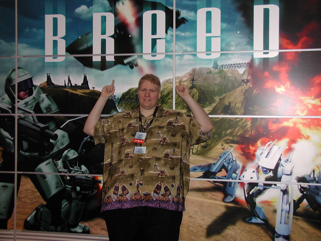 E3 2002. Posing in front of CDV's Breed booth