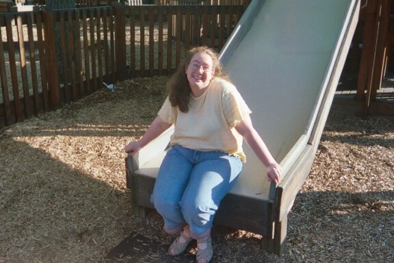 Cindy Smiling on the Slide