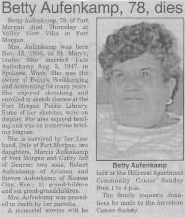 My grandmother's obituary. Morbid perhaps, but I see it as a reminder of her life, not her death.