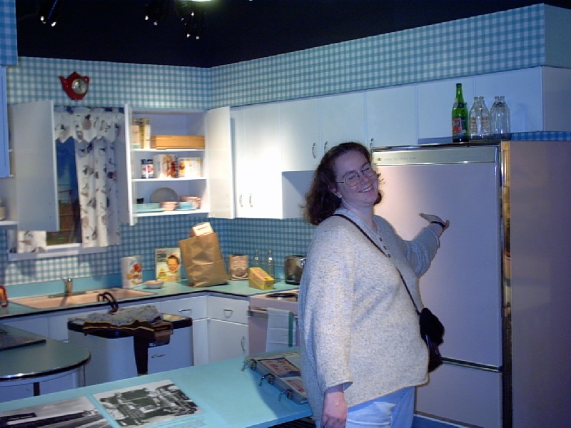 1950's kitchen exhibit, complete with nutty automatic vacuum robot