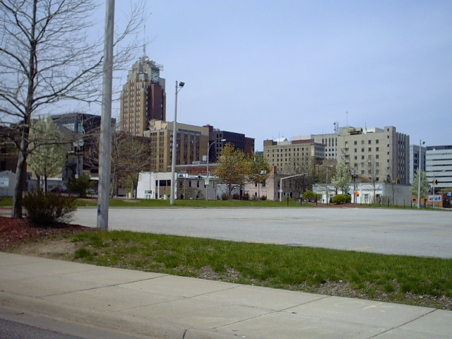 View of downtown driving West on Kalamazoo Street