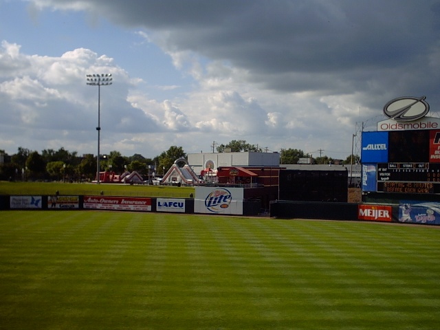 Looking into the outfield